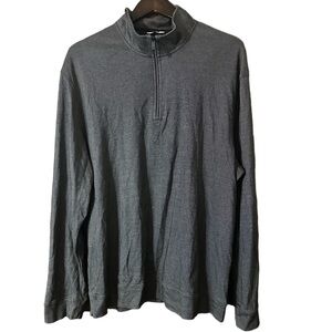 Calvin Klein Black Grey Mini Check 1/4 Zip Long-sleeve Pullover Plus Sz XXL